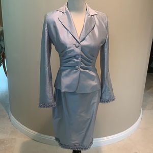 Boutique Evening Raw Silk Skirt Suit. 4